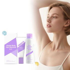 Gentle At-Home Body Hair Removal Kit, Skin Friendly Depilatory Cream & Foam Set, Painless Body Hair Remover for Arms Legs Underarms Smooth Skin Care