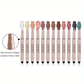 12 Color Eyeshadow Stick Eyeliner Pen, Highlighter Glitter Pearly Shimmer Matte Eyeshadow Pen, Eye Makeup Brightening Stick (Color: Set Of 12)